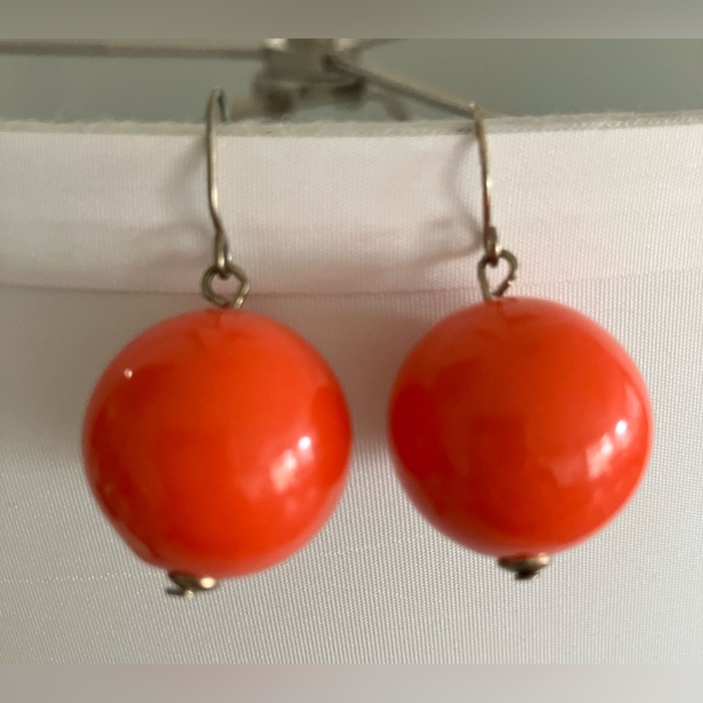 Vintage Emma Marie Sphere Dangle Earrings featuring vintage lucite and glass